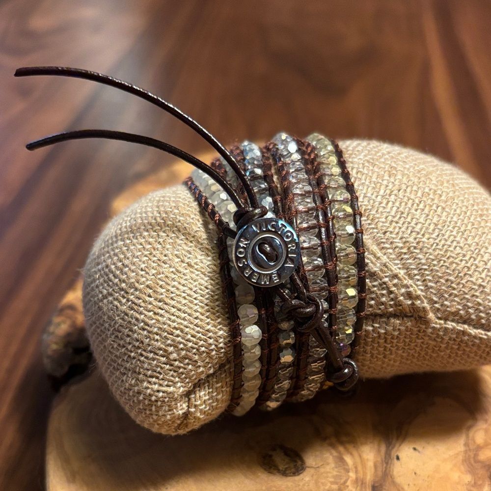 NEW. Victoria Emerson Brown and Silver Beaded Bracelet